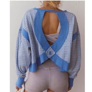 NWT FREE PEOPLE MOVEMENT Women’s My Time Open Back Textured Layer